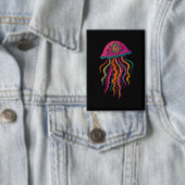 Psychedelic Jellyfish Button – Ocean Vibes 缶バッジ (インサイチュ)