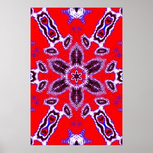 Psychedelic Kaleidoscope Poster – Neon Abstract ポスター (正面)