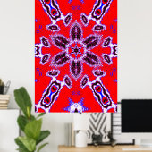 Psychedelic Kaleidoscope Poster – Neon Abstract ポスター (ホームオフィス)