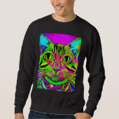 Psychedelic Kitty Kitten Lover In Cat Art Style スウェットシャツ (正面)