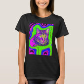 Psychedelic Kitty Kitten Lover In Cat Art Style_1 Tシャツ (正面)