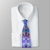 Psychedelic Marbled Tie-dye Purple Teal Pattern ネクタイ (タイ)