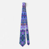 Psychedelic Marbled Tie-dye Purple Teal Pattern ネクタイ (正面)