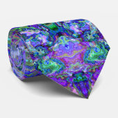 Psychedelic Marbled Tie-dye Purple Teal Pattern ネクタイ (ロール)