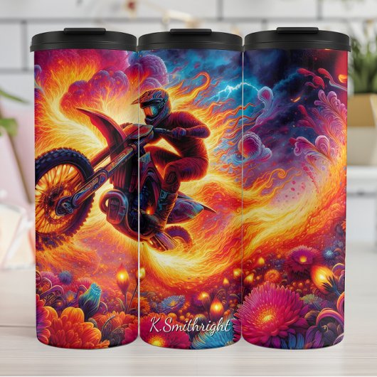 Psychedelic Motocross Rider Art Print タンブラー