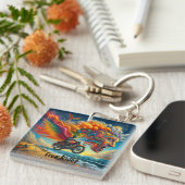 Psychedelic Motorcycle Dreamscape キーホルダー (正面右)