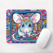 Psychedelic Mouse: A Colorful Journey マウスパッド (マウス)