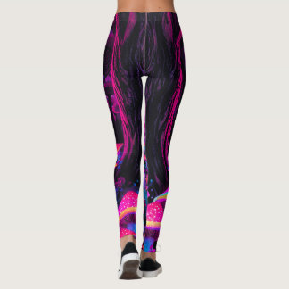 Psychedelic Mushroom Forest Leggings – Trippy Neon レギンス