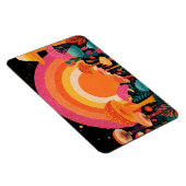 Psychedelic Mushroom Sunset – Retro Fantasy Nature マグネット (右側)