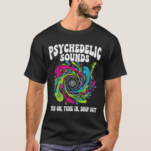 Psychedelic Music Festival T-Shirt, Retro 70s Trip Tシャツ (正面)