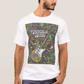 Psychedelic Music Vibes Retro Graphic T-Shirt, Tri Tシャツ (正面)