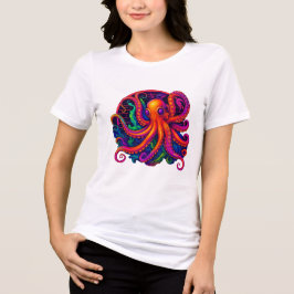 Psychedelic Neon Deep Sea Kraken Octopus T-Shirt トライブレンドTシャツ