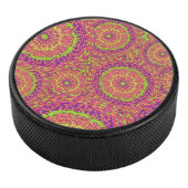 Psychedelic Neon Mandala Swirl Pattern アイスホッケーパック (3/4)