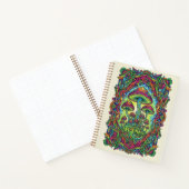 Psychedelic Neon Mushroom Forest Zen tangle ノートブック (内部)