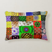 Psychedelic Patchwork Kissen – Colorful Abstract アクセントクッション (正面)