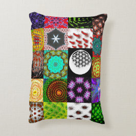 Psychedelic Patchwork Kissen – Colorful Abstract アクセントクッション