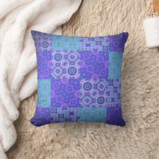 Psychedelic Patchwork Pattern クッション (ブランケット)