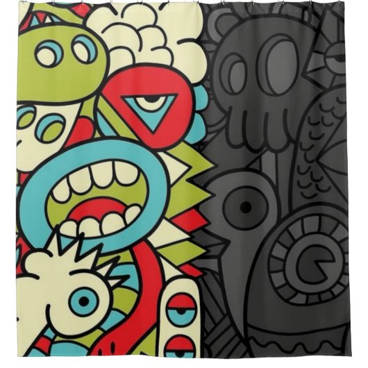 Psychedelic Patterns シャワーカーテン (正面)