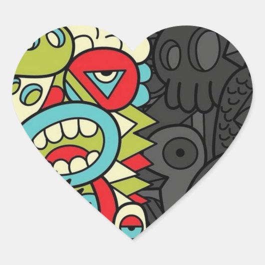 Psychedelic Patterns ハートシール (正面)