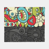 Psychedelic Patterns フリースブランケット (正面(横))