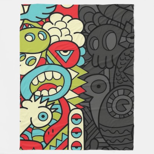 Psychedelic Patterns フリースブランケット (正面)