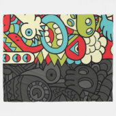 Psychedelic Patterns フリースブランケット (正面(横))