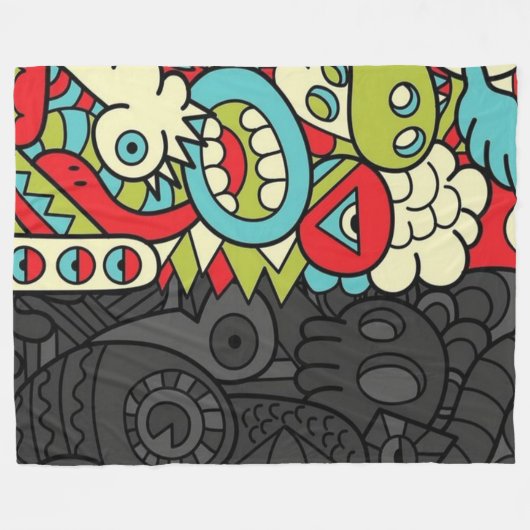 Psychedelic Patterns フリースブランケット (正面(横))