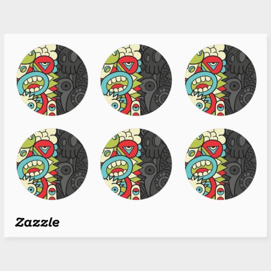 Psychedelic Patterns ラウンドシール (シート)