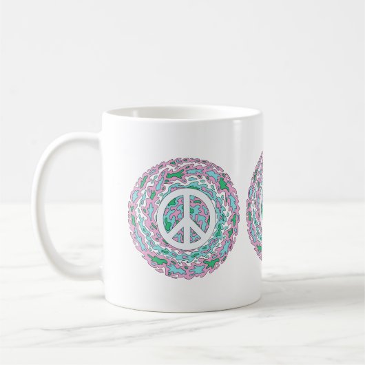 Psychedelic Peace コーヒーマグカップ (左)