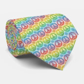 Psychedelic Peace Sign Custom Necktie Tie ネクタイ (ロール)