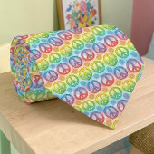 Psychedelic Peace Sign Custom Necktie Tie ネクタイ