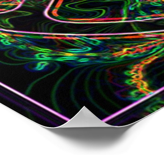 psychedelic peace sign poster ポスター (角)