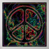 psychedelic peace sign poster ポスター (正面)