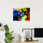 Psychedelic Peace Turtle Poster ポスター (ホームオフィス)