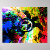 Psychedelic Peace Turtle Poster ポスター (正面)