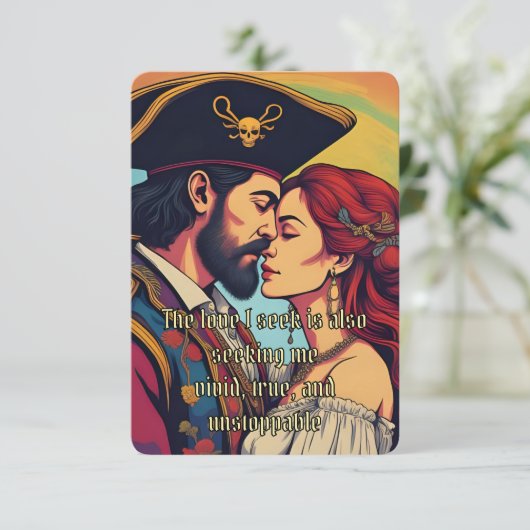 Psychedelic Pirate Finding Love Affirmation Card 出欠カード (スタンド正面)