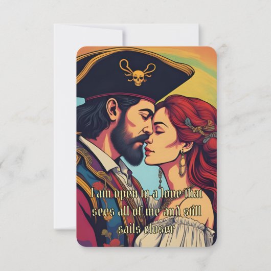 Psychedelic Pirate Finding Love Affirmation Card 出欠カード (裏面)