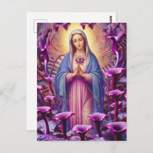 psychedelic Protection From Evil Mary ポストカード (正面/裏面)