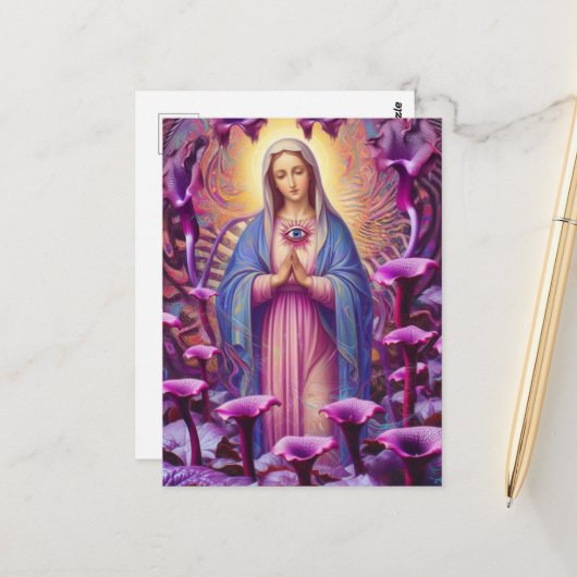 psychedelic Protection From Evil Mary ポストカード (正面/裏面インサイチュ)