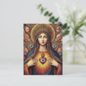 psychedelic Protection From Evil Mary Colorful ポストカード (スタンド正面)