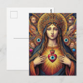 psychedelic Protection From Evil Mary Colorful ポストカード (正面/裏面)