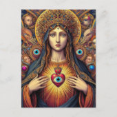 psychedelic Protection From Evil Mary Colorful ポストカード (正面)