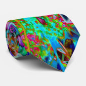 Psychedelic Purple and Lime Green Garden Flowers ネクタイ (ロール)