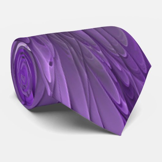 Psychedelic Purple Flower Abstract Fractal Art ネクタイ (ロール)