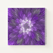 Psychedelic Purple Flower Abstract Fractal Art ノートブック (裏面)
