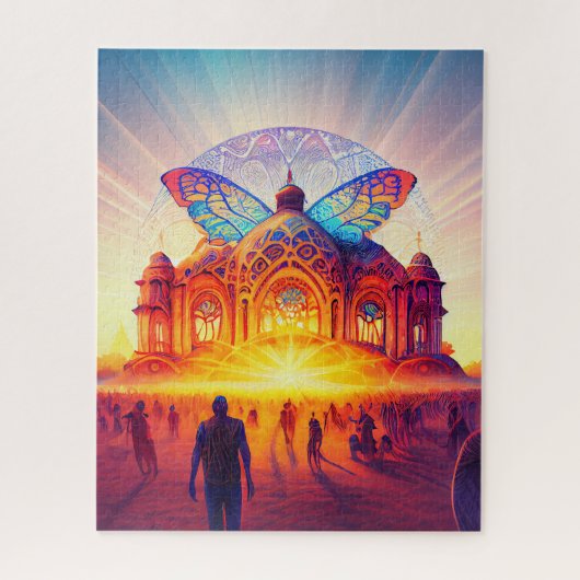 Psychedelic puzzle sunrise abstract trippy colour ジグソーパズル (縦)