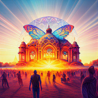 Psychedelic puzzle sunrise abstract trippy colour ジグソーパズル