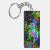 Psychedelic Rabbit Dragon in Neon Fantasy キーホルダー (正面左)
