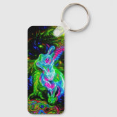Psychedelic Rabbit Dragon in Neon Fantasy キーホルダー (裏面)