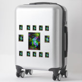 Psychedelic Rabbit Dragon in Neon Fantasy シール (スーツケース)